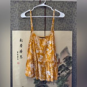 Forever 21. 0X yellow floral tank